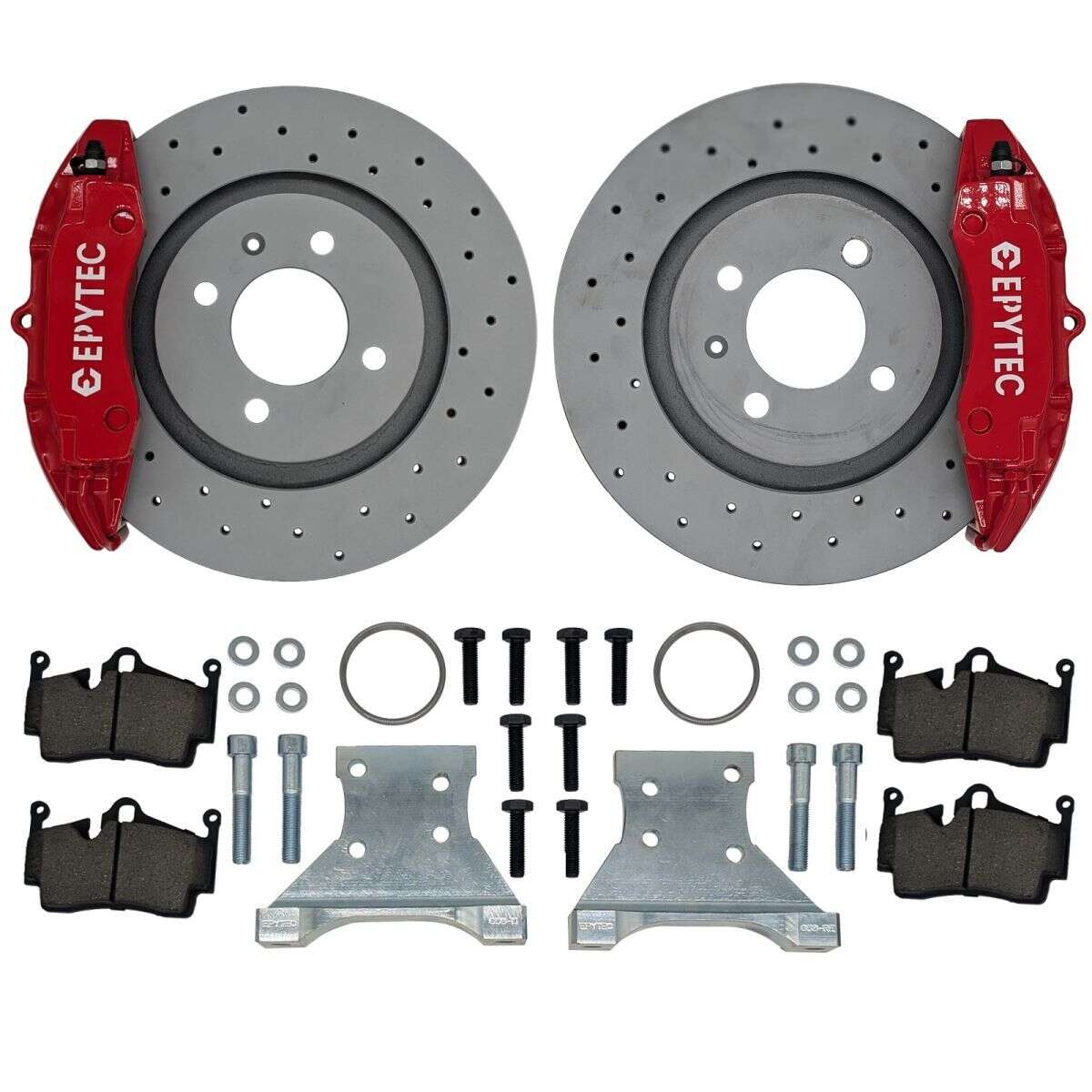 Large brake system KIT rear axle VW Golf Scirocco Corrado G60 VR6 16V Cayenne 4-piston caliper VW Golf 7R handbrake caliper 280x20 brake disc - Colour brake caliper: red with Epytec logo
