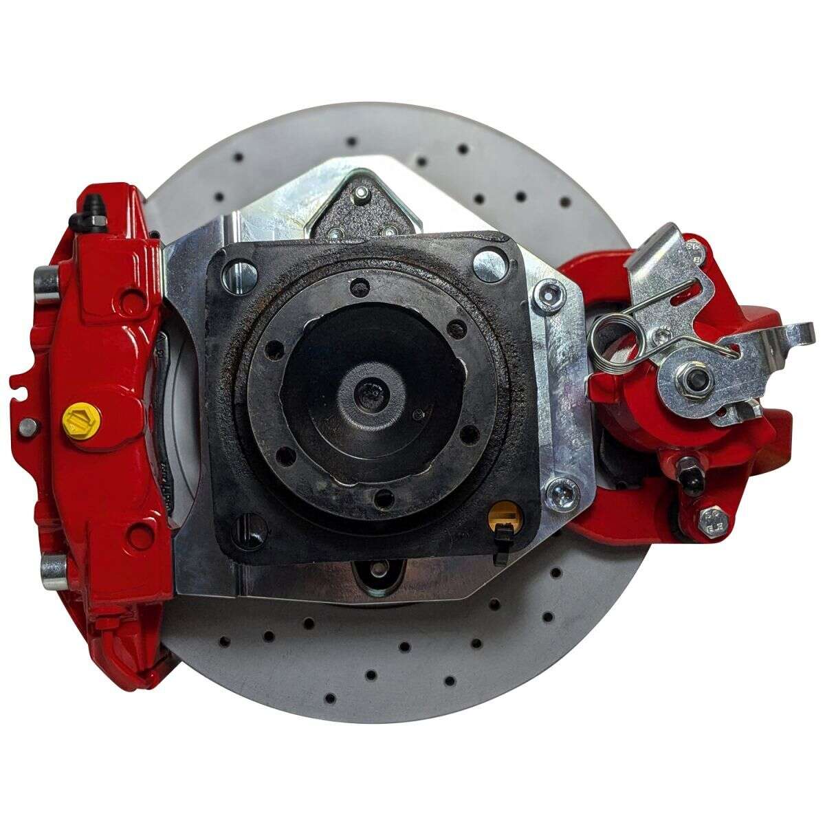 Großes Bremsanlagen KIT Hinterachse VW T3 Bus Porsche Bremssattel Handbremssattel und Handbremszug vom Golf 4 R32