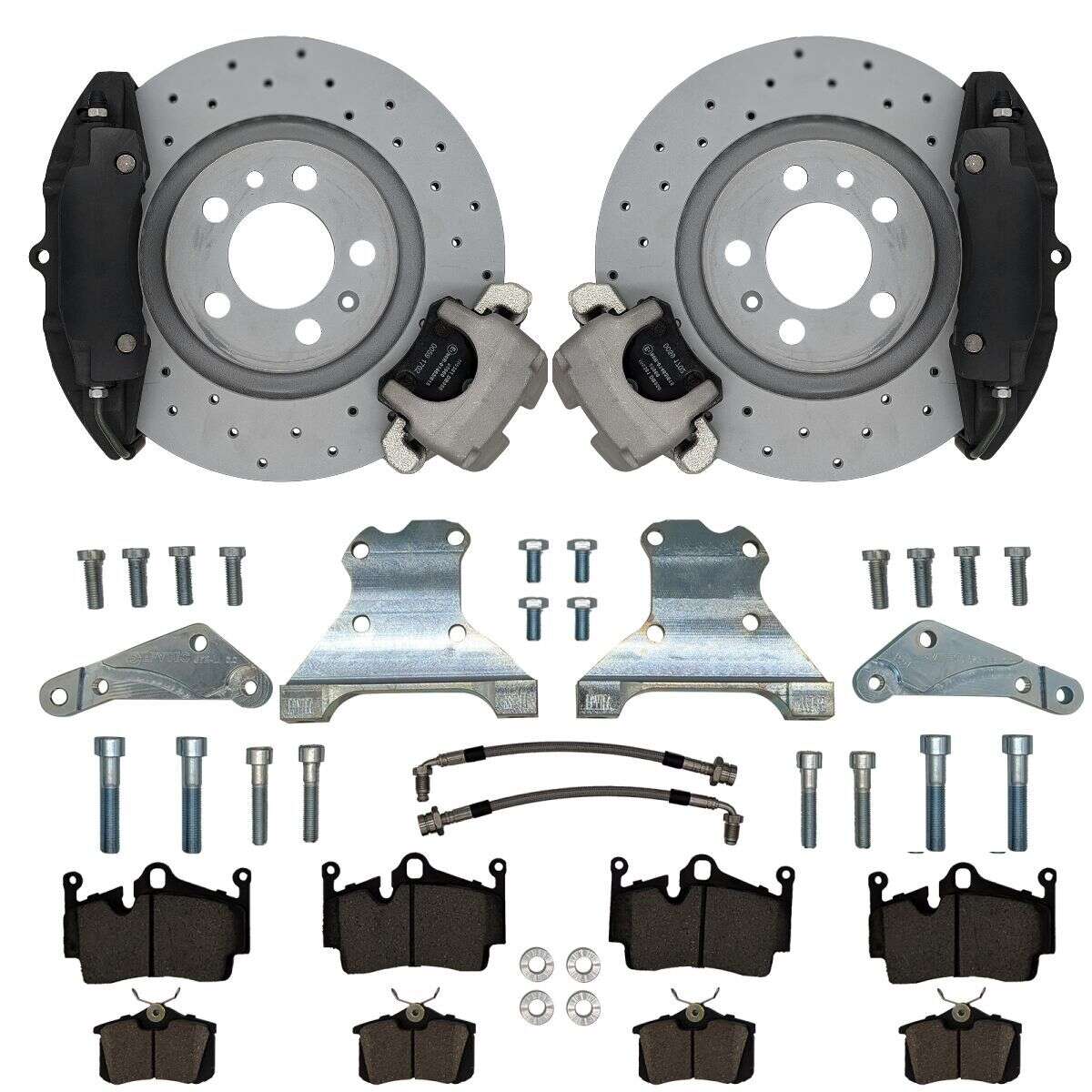 Großes Bremsanlagen KIT Hinterachse VW Golf 4 VW Polo 6R WRC Bora 1,8T Audi A3 Porsche 4-Kolben Sattel Golf 4 R32 Audi S3 Bremssattel Hinterachse Handbremssattel 280x22 Bremsscheibe - Farbe Bremssattel: Blank ohne Farbe Großes Bremsanlagen KIT Hinterachse VW Golf 4 VW Polo 6R WRC Bora 1,8T Audi A3 Porsche 4-Kolben Sattel Golf 4 R32 Audi S3 Bremssattel Hinterachse Handbremssattel 280x22 Bremsscheibe - Farbe Bremssattel: Blank ohne Farbe