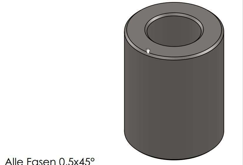 Stahl-Buchse Ø Außen 22; Ø Innen 12; Länge 28