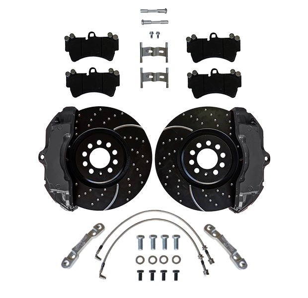Big Brake systems KIT Audi TT A3 VW Golf 4 Polo 9N Bora VW Polo 6R WRC ZR18 ZL18 Brake caliper 334x32mm Brake disc - Farbe Bremssattel: Blank ohne Farbe
