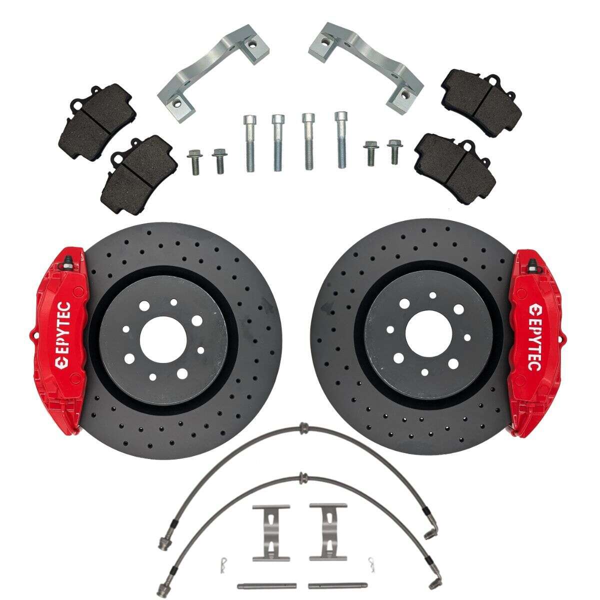 Brake system KIT VW Golf 1 Caddy Scirocco 4-piston Porsche Boxter 996 brake callipers 305x28mm brake disc - Colour brake calliper: red with Epytec logo