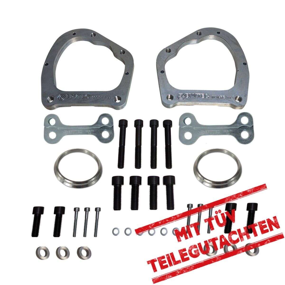 Bremssatteladapter Golf 8 Audi A3 Seat Leon Bremsscheibe 356x22 Audi A6 Porsche Cayenne 4-Kolben Bremssattel Tuning Adapter mit Teilegutachten