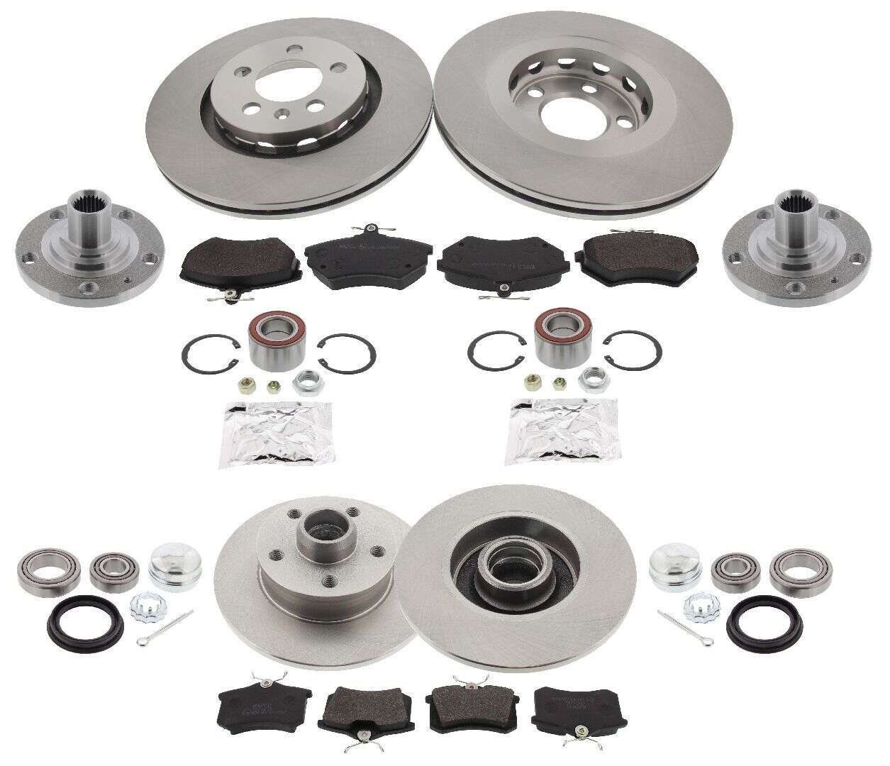 Kit conversion VW Golf I Caddy Jetta 16V frein vers 5x100 G60 frein à disque essieu avant et arrière Kit conversion VW Golf I Caddy Jetta 16V frein vers 5x100 G60 frein à disque essieu avant et arrière