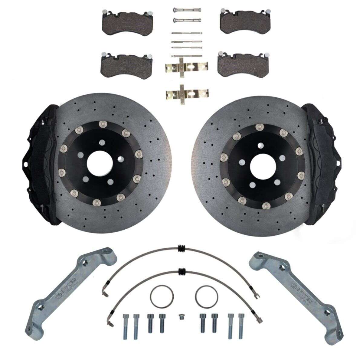 VW Golf 7 8 Seat Leon Audi A3 Cupra Leon Skoda Bremssatteladapter 380x36 Keramikbrems Mercedes GL 6-Kolben W204 AMG Bremssattel - Farbe Bremssattel: Blank ohne Farbe