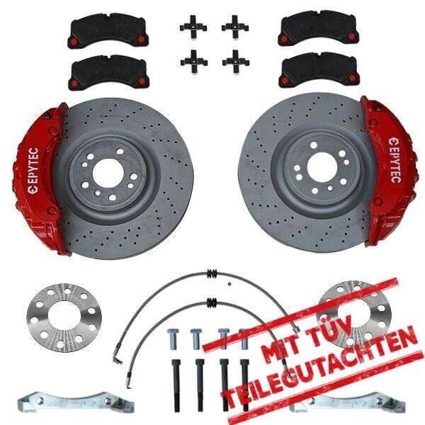 Système de freinage KIT VW T5 T6 Porsche Panamera étrier de frein 375x36mm disque de frein - Farbe Bremssattel: Rot mit Epytec Logo