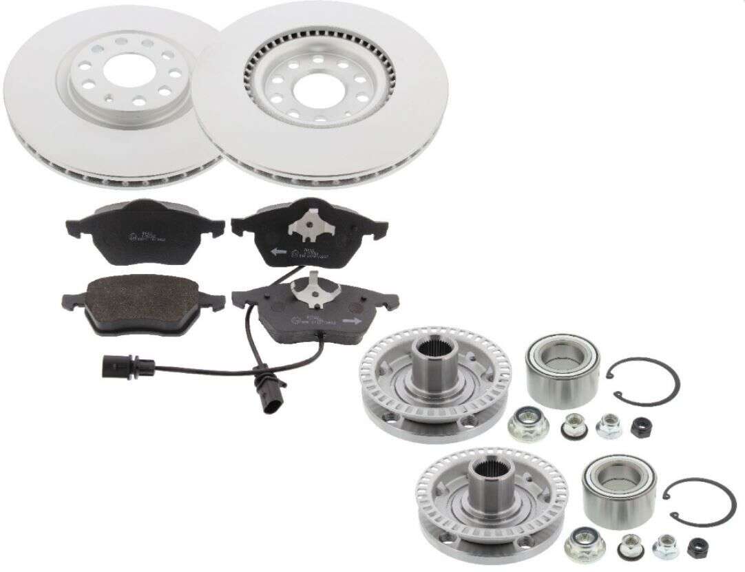 VW Golf MK4 Bora New Beetle Audi A3 8L TT 8N Conversion Kit Front Axle 5x112 Wheel Hubs 312x25mm Brake Discs Brake Pads