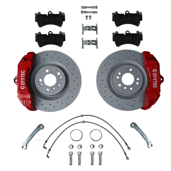 Big Brake systems KIT VW Golf 5 6 GTI Audi A3 TT S3 8P Cayenne ZR18 Brake caliper 350x32mm Brake disc - Farbe Bremssattel: Rot mit Epytec Logo