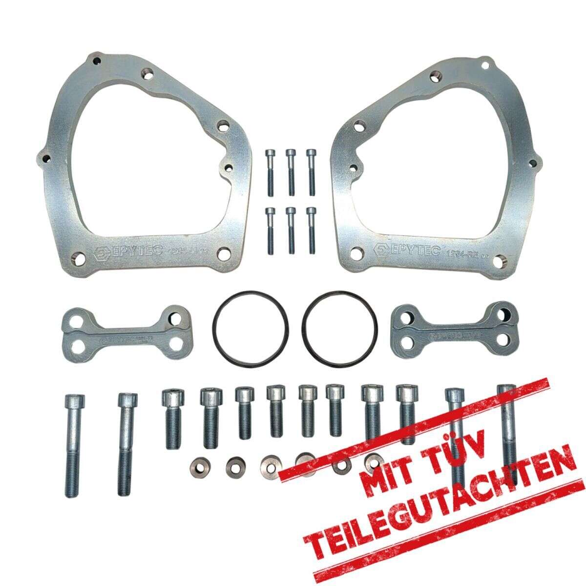Brake caliper adapter Golf 7 Golf 8 Audi A3 8V Brake disc 356x22 Audi A6 Porsche Cayenne 4-piston brake caliper with TÜV parts certificate