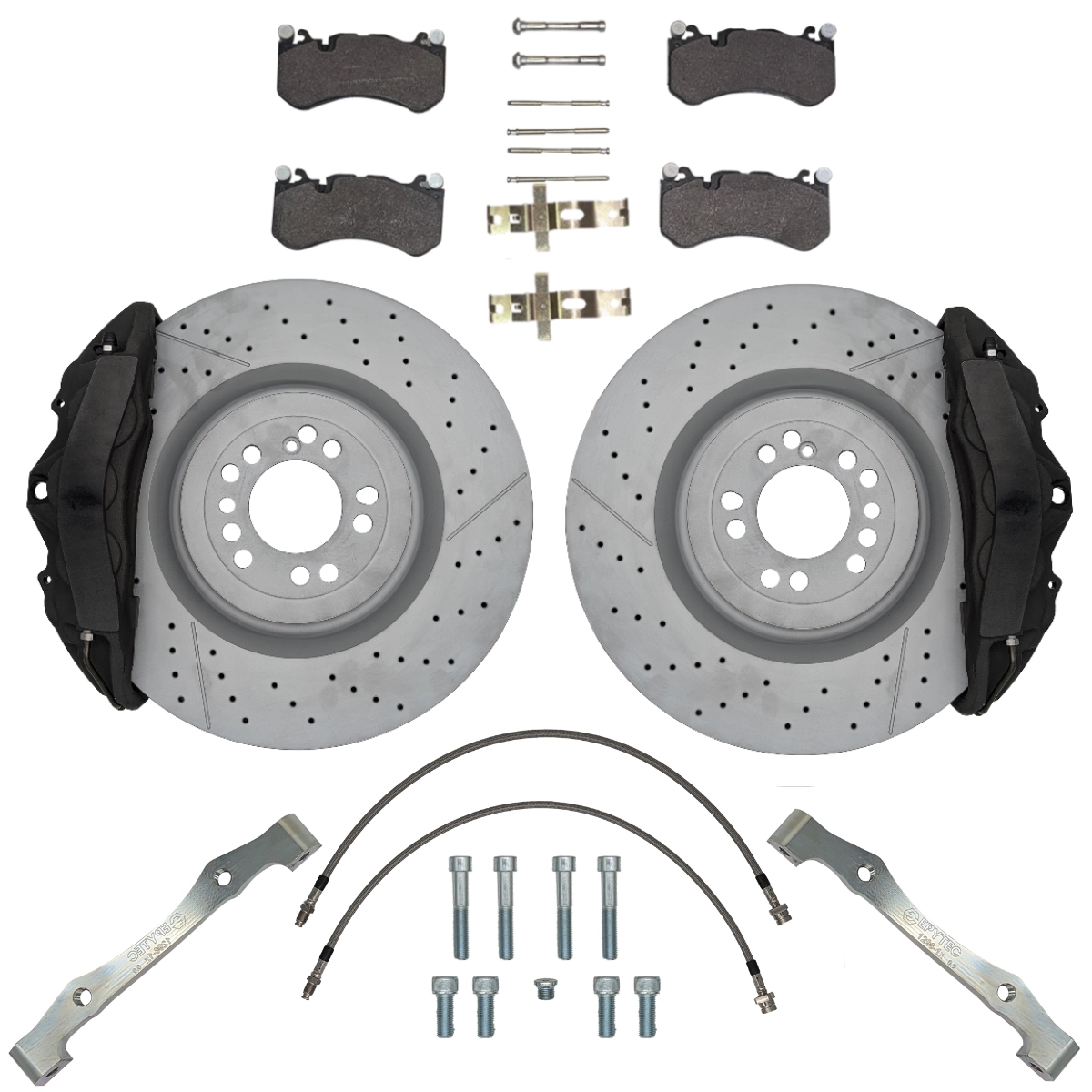 Bremsanlagen KIT Mercedes Benz W639 W447 Viano Vito Mercedes GL 6-Kolben W204 AMG Bremssattel 375x36mm Bremsscheibe - Farbe Bremssattel eintragen: Blank ohne Farbe