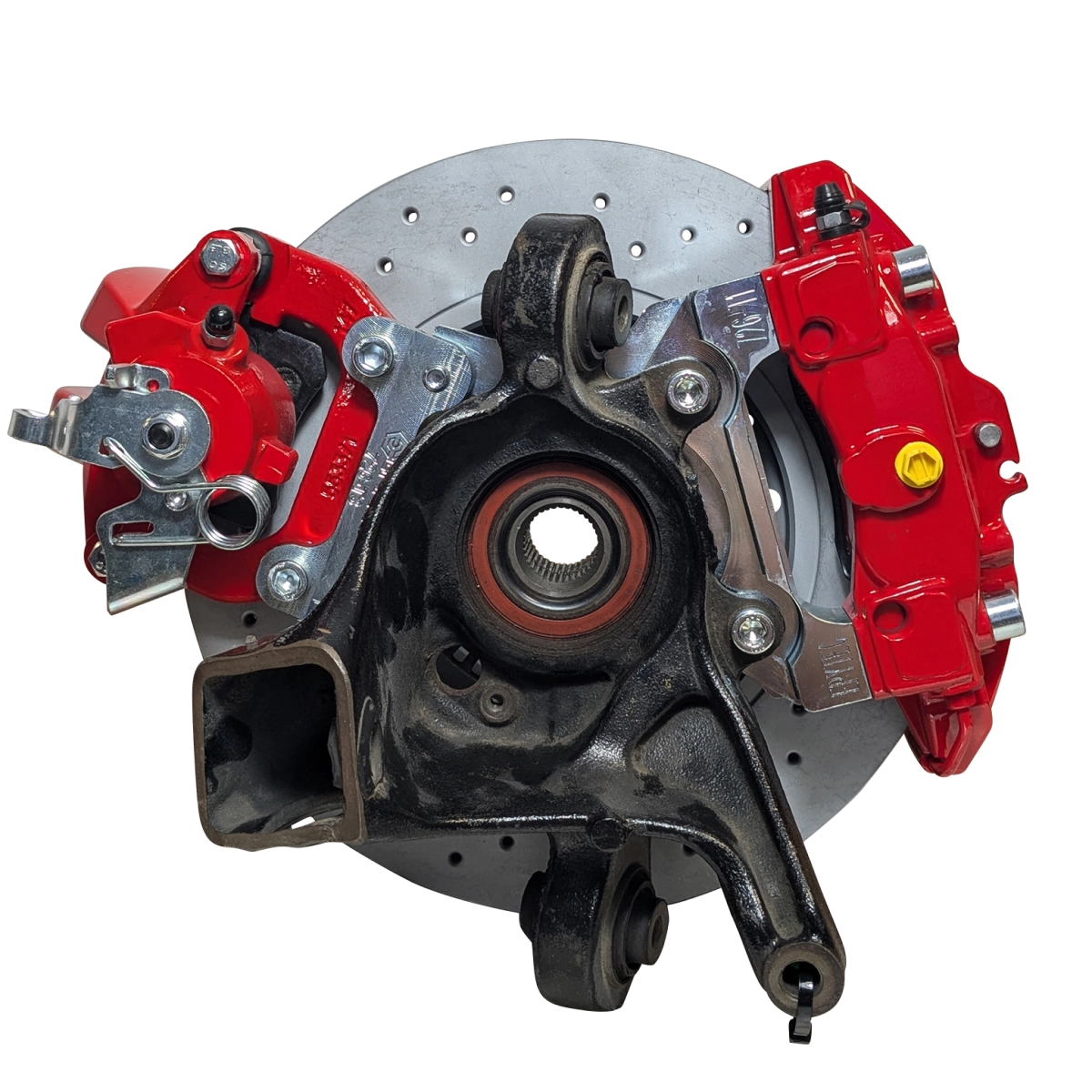 Großes Bremsanlagen KIT Hinterachse VW Golf 4 VW Polo 6r WRC Bora 1,8T Polo Audi A3 Porsche 4-Kolben Sattel Audi S3 8L Handbremssattel 310x22 Bremsscheibe