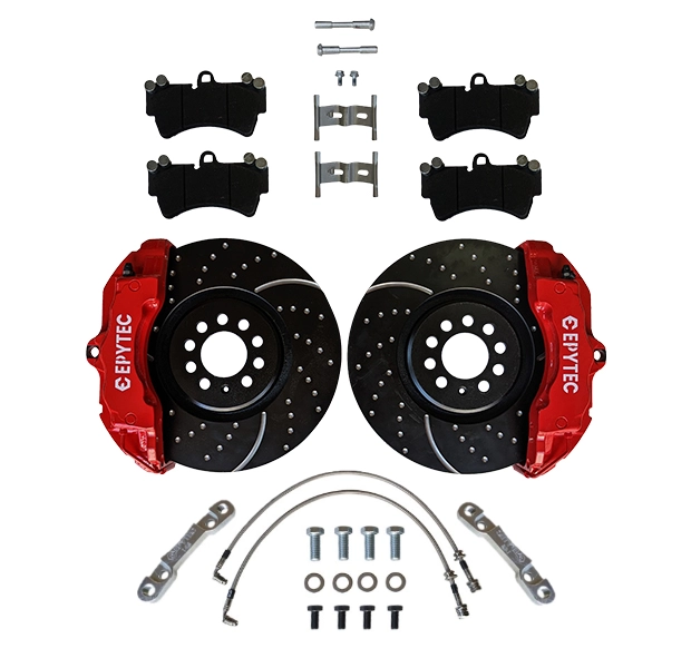 Big Brake systems KIT Audi TT A3 VW Golf 4 Polo 9N Bora VW Polo 6R WRC ZR18 ZL18 Brake caliper 334x32mm Brake disc - Farbe Bremssattel: Rot mit Epytec Logo