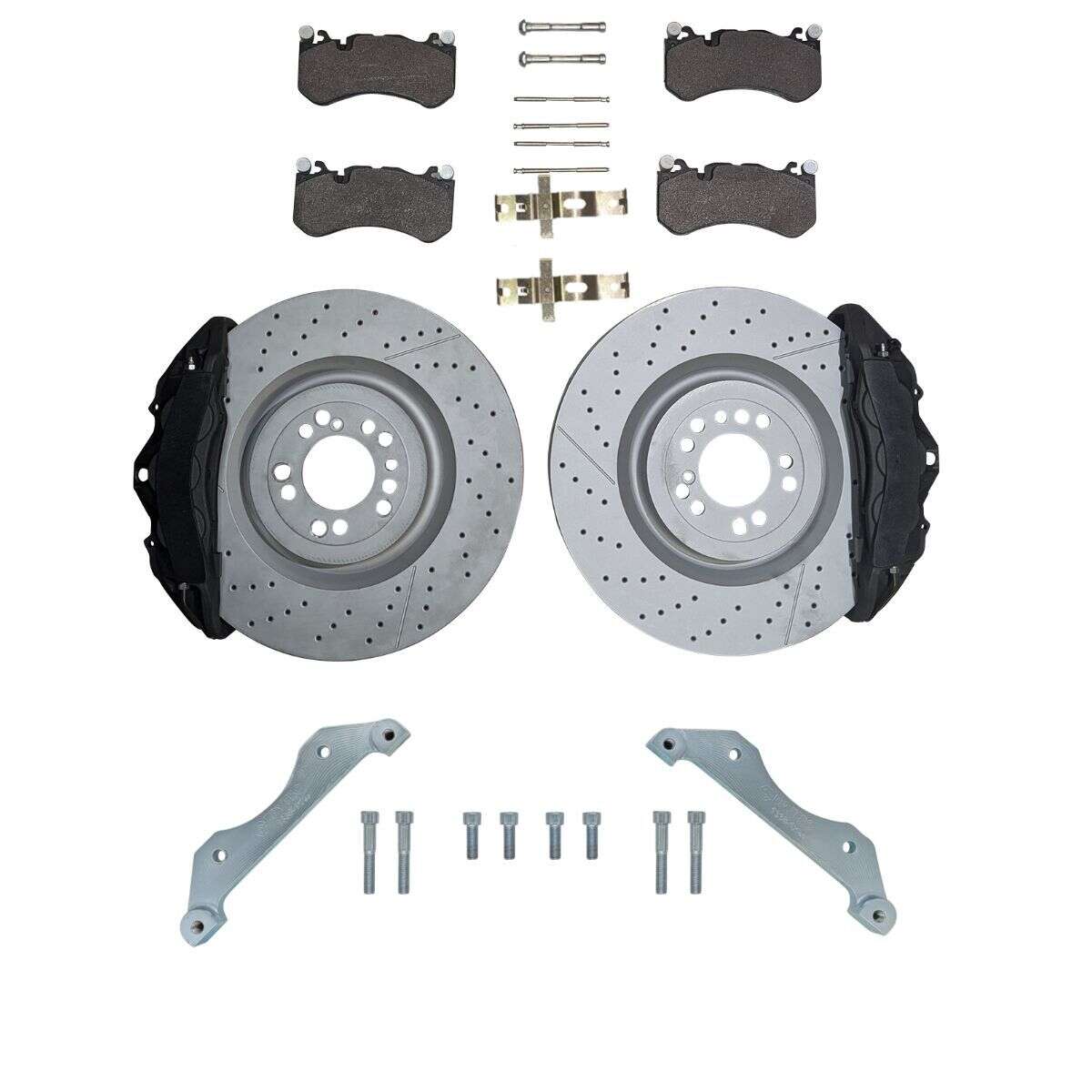 Porsche 911 997 Turbo caliper adapter 390x36mm brake disc Mercedes GL 6-piston W204 AMG brake caliper - Caliper color: Bare without paint