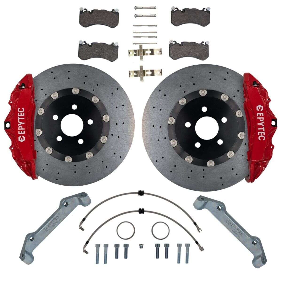 VW Golf 7 8 Seat Leon Audi A3 Cupra Leon Skoda brake caliper adapter 380x36 ceramic brakes Mercedes GL 6-piston W204 AMG brake caliper - Brake caliper color: Red with Epytec logo