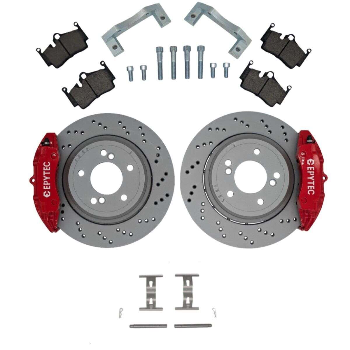 Large brake system KIT rear axle BMW E46 316 328i 4 piston Porsche 986 brake caliper 328x20 brake disc - Colour brake caliper: red with Epytec logo