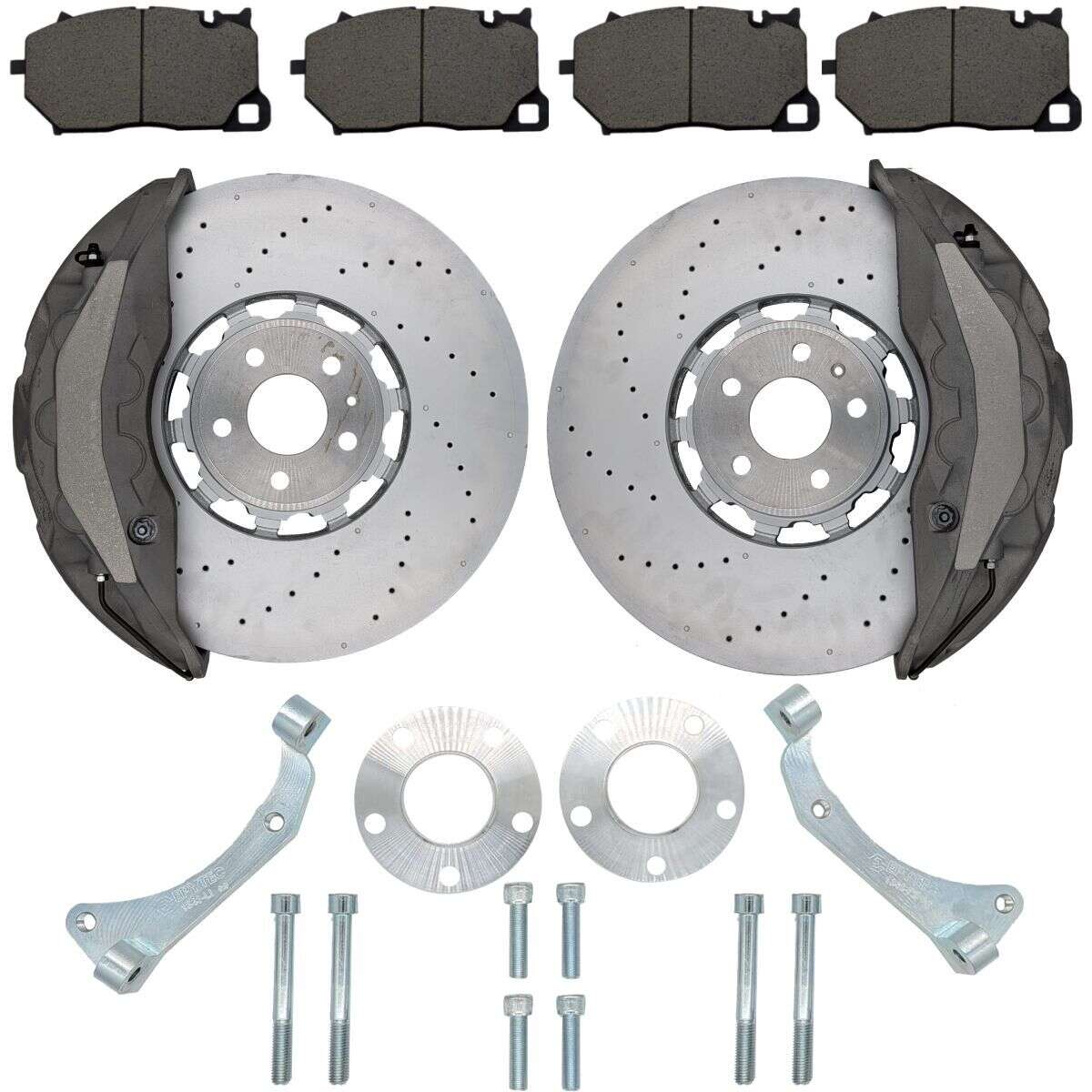 VW Golf 7 8 Audi A3 Seat Leon Brake Caliper Adapter 420x40mm Brake Disc 10-Piston Brake Caliper Audi RS6 RS7 Akebono - Caliper Color: Bare, Unpainted