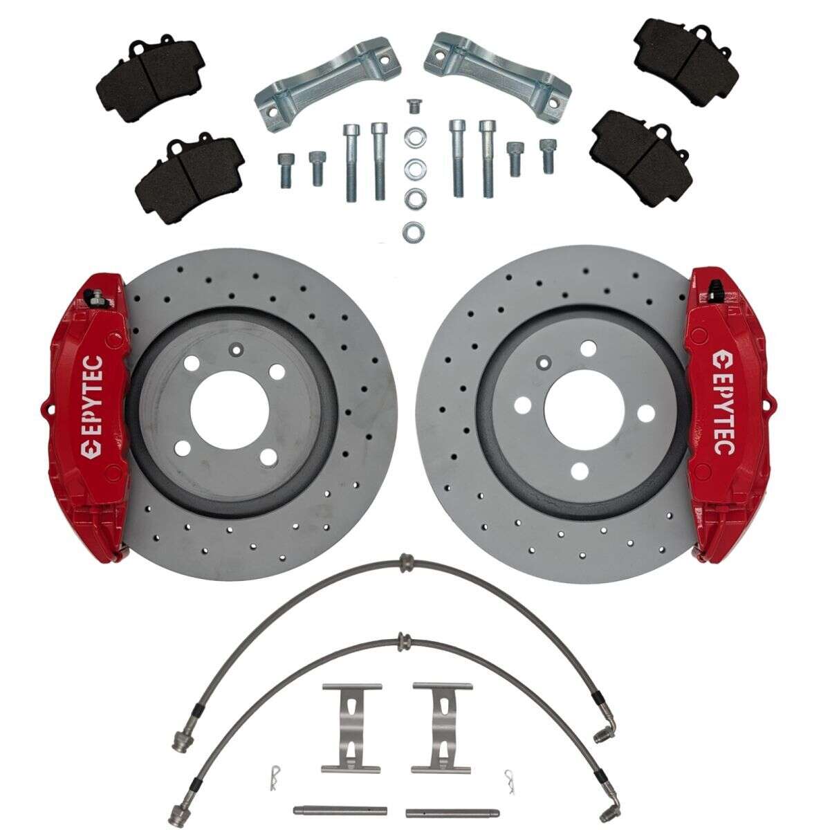 Brake system KIT VW Golf Corrado Passat G60 Porsche brake system brake caliper adapter brake 280x22mm brake disc - colour brake caliper: red with Epytec logo
