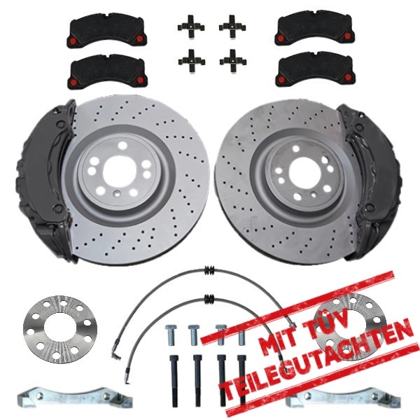 Big Brake system KIT VW T5 T6 Porsche Panamera brake caliper 375x36mm brake disc - Farbe Bremssattel: Blank ohne Farbe