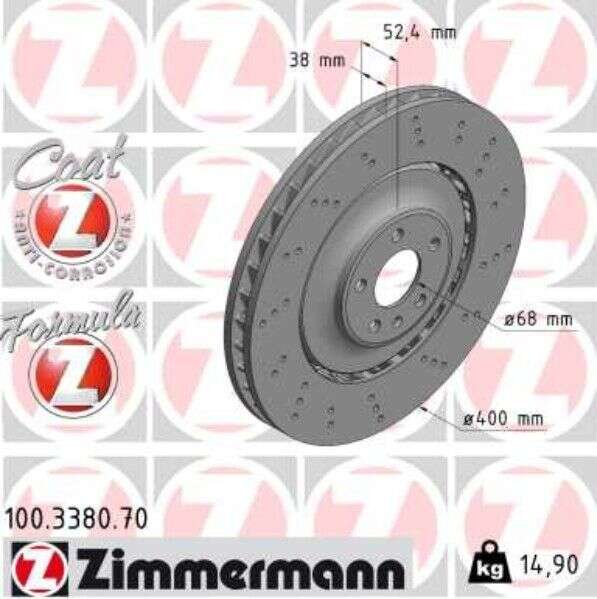 2x Bremsscheibe Zimmermann Sport 400x38 Audi A6 A7 Sportback A8 100.3380.70 2x Bremsscheibe Zimmermann Sport 400x38 Audi A6 A7 Sportback A8 100.3380.70