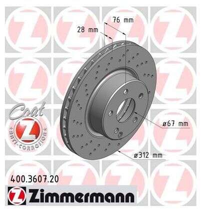 2x Mercedes-Benz S-Klasse Coupe S500 CL500 brake discs Zimmermann sports 294x18,9 400.3607.20