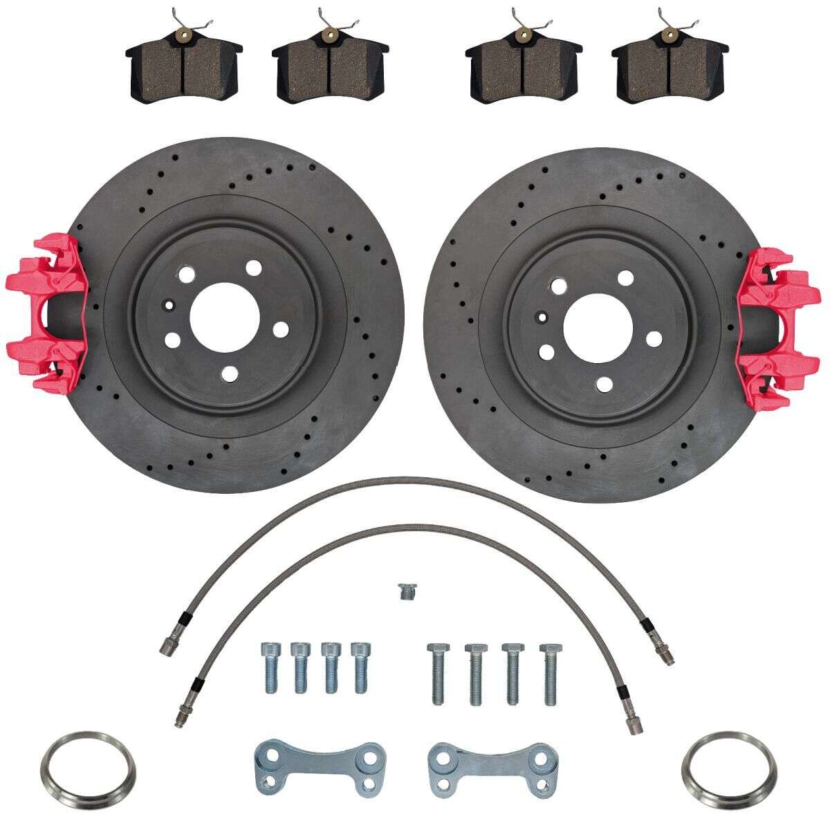 Large Brake System Kit Rear Axle Audi S1 A3 S3 RS3 8V Golf 7 Seat Leon Skoda Octavia Adapter 356x22 Brake Disc VW Golf 7R Parking Brake Caliper