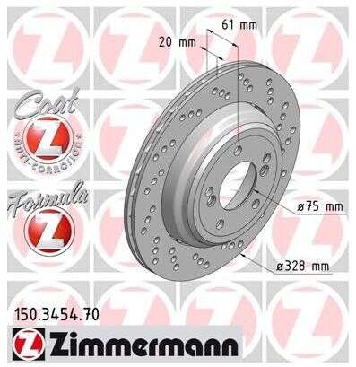 2xBremsscheibe BMW 3 Coupe M3 E46 Zimmermann Sport 328x20 Z4 Roadster E85 Z4 Coupe E86 150.3454.70