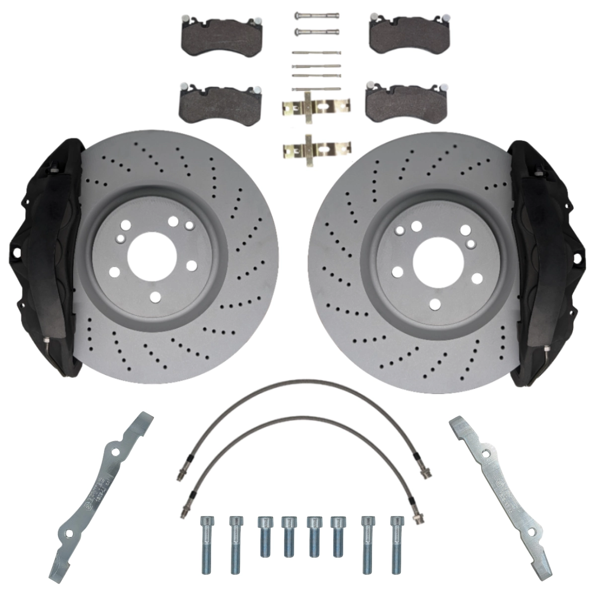 Mercedes Benz C43 C63 W205 brake caliper adapter 360x36mm brake disc Mercedes GL 6-piston W204 AMG brake caliper - Colour brake caliper: blank without colour Mercedes Benz C43 C63 W205 brake caliper adapter 360x36mm brake disc Mercedes GL 6-piston W204 AMG brake caliper - Colour brake caliper: blank without colour