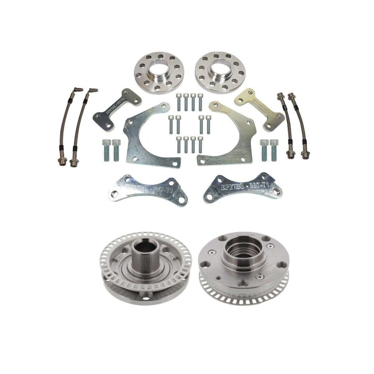 VW Golf 4 Bora VW Polo 6r WRC 1,8T Polo Audi A3 Adapter Porsche Cayenne Bremse Bremssattel Hinterachse inklusive Radnaben 5x112