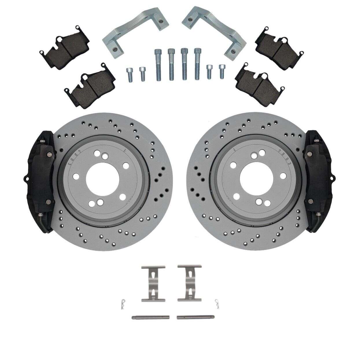 Large brake system KIT rear axle BMW E46 316 328i 4 piston Porsche 986 brake caliper 328x20 brake disc - Colour brake caliper: Blank without colour