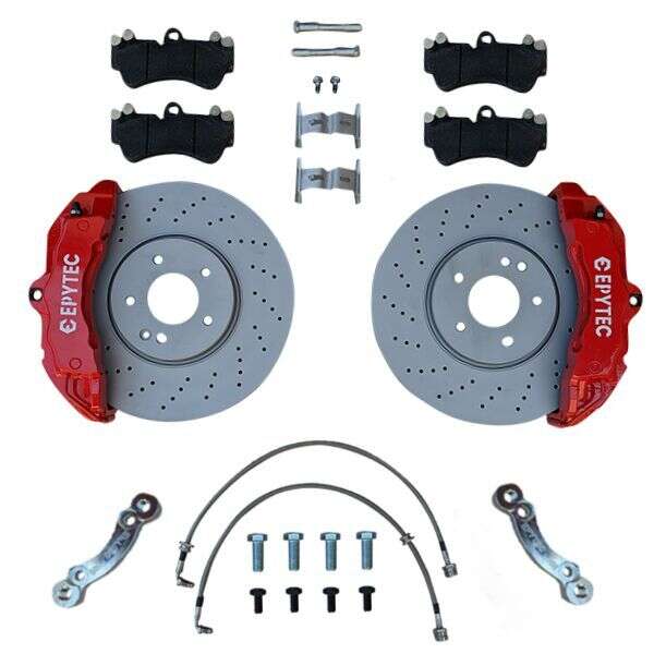 Big Brake system KIT Audi A4 B5 A6 VW Passat 3BG 3B Porsche Cayenne ZL17 ZR17 Brake caliper 330x32mm Brake disc - Farbe Bremssattel: Rot mit Epytec Logo