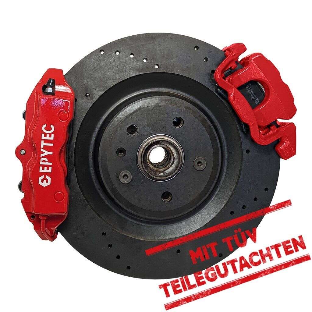 Großes Bremsanlagen KIT Hinterachse Golf 5 6 Audi A1 A3 Porsche Cayenne 4-Kolben Sattel VW Golf 5R 6R Handbremssattel 356x22 Bremsscheibe mit Teilegutachten