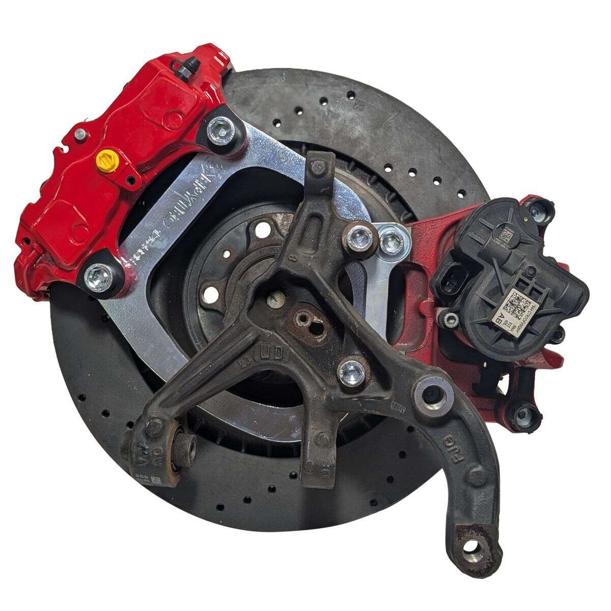 Großes Bremsanlagen KIT Hinterachse VW Golf 7 Audi A3 Porsche Cayenne 4-Kolben Sattel VW Golf 7R Handbremssattel 356x22 Bremsscheibe mit Teilegutachten