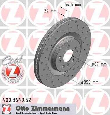 2xMercedes M-Klasse R-Klasse GL-Klasse VR6 R32 S3 Bremsscheibe Zimmermann Sport 350x32 400.3649.52