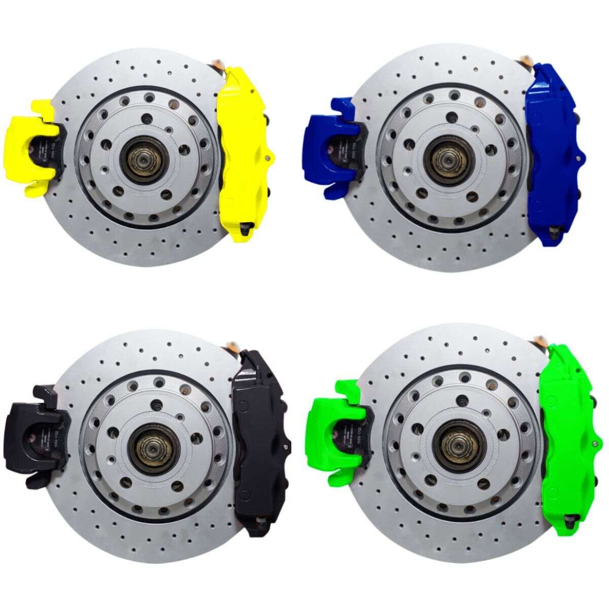 Großes Bremsanlagen KIT Hinterachse VW Polo WRC Audi A1 A2 Seat Ibiza Porsche Cayenne 4-Kolben Sattel VW Golf 4R Handbremssattel 310x22 Bremsscheibe - Farbe Bremssattel: In Wunschfarbe lackiert