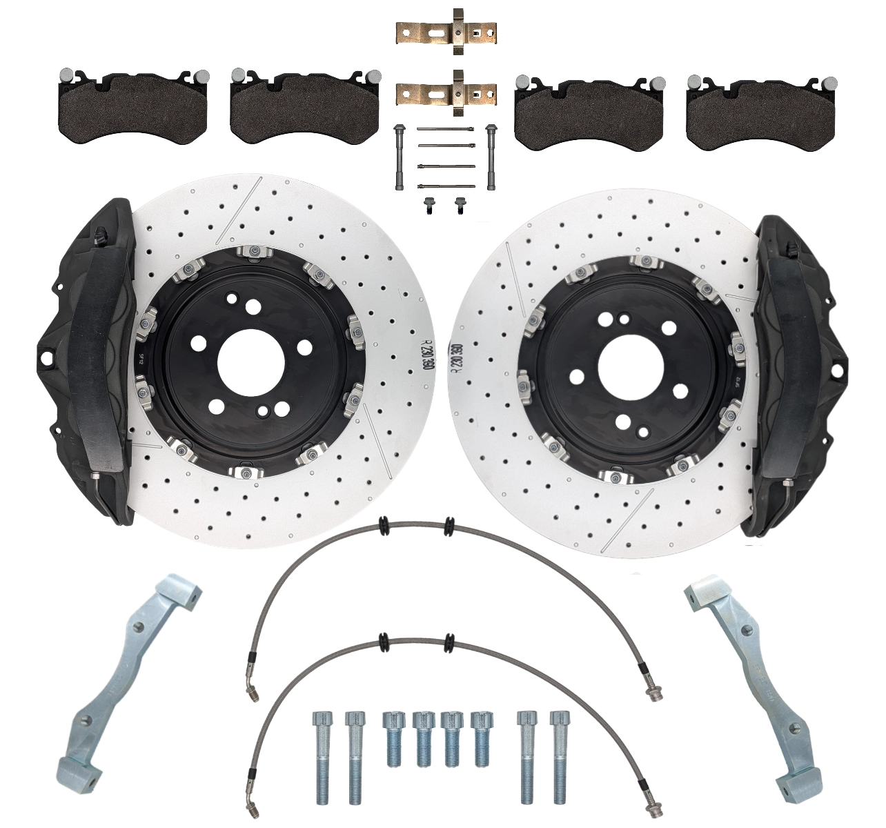 Mercedes Benz C63 W204 205 A205 C204 brake calliper adapter 390x36mm brake disc Mercedes GL 6-piston W204 AMG brake calliper - Colour brake calliper: blank without colour