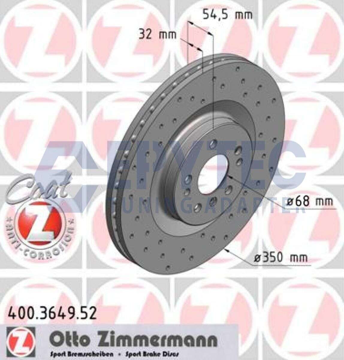 2x Bremsscheibe Zimmermann Sport 350x32 mit aufgedrehter Nabenbohrung 68mm 2x Bremsscheibe Zimmermann Sport 350x32 mit aufgedrehter Nabenbohrung 68mm