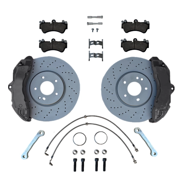 Big Brake Systems KIT Audi A3 S3 TT VW Golf 5 6 Porsche Cayenne ZL17 ZR17 Brake Caliper 330x32mm Brake Disc - Farbe Bremssattel: Blank ohne Farbe
