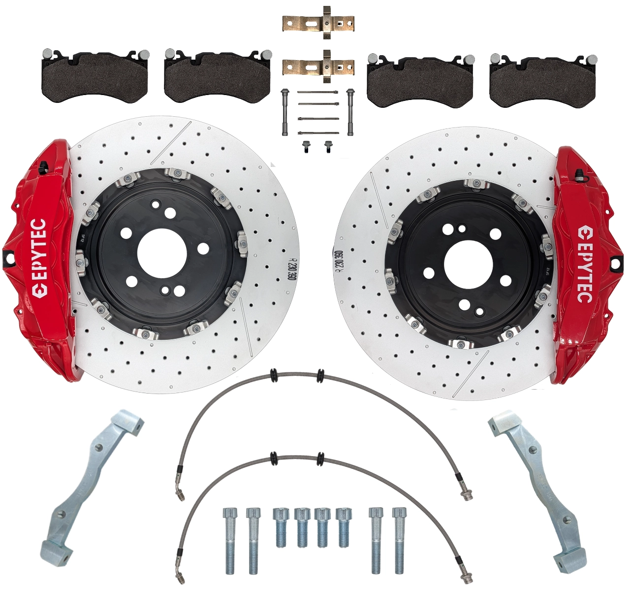 Mercedes Benz C63 W204 205 A205 C204 brake caliper adapter 390x36mm brake disc Mercedes GL 6-piston W204 AMG brake caliper - Colour brake caliper: red with Epytec logo