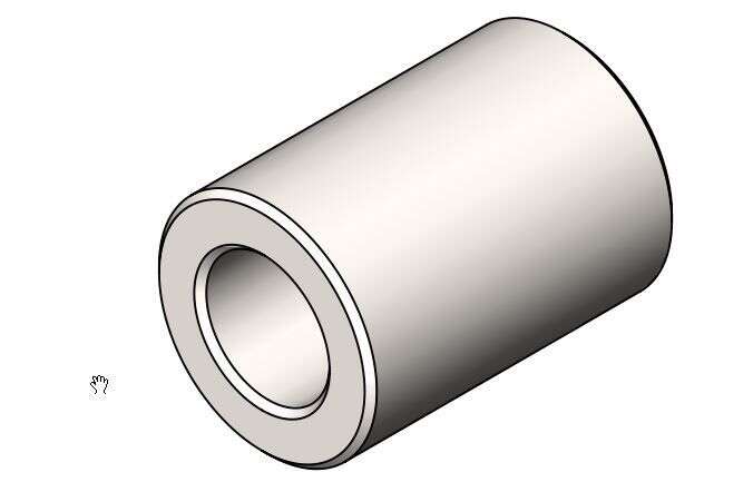 Aluminium-Buchse Ø Außen 18; Ø Innen 10,2; Länge 25,4