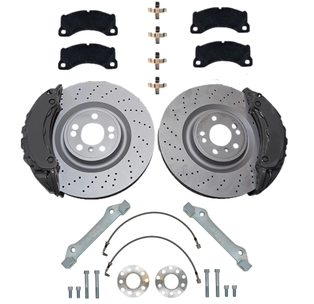 Systèmes de freinage KIT VW Passat Audi A4 S4 B5 Audi A6 Skoda Porsche Panamera Étrier de frein 375x36mm Disque de frein - Farbe Bremssattel: Blank ohne Farbe