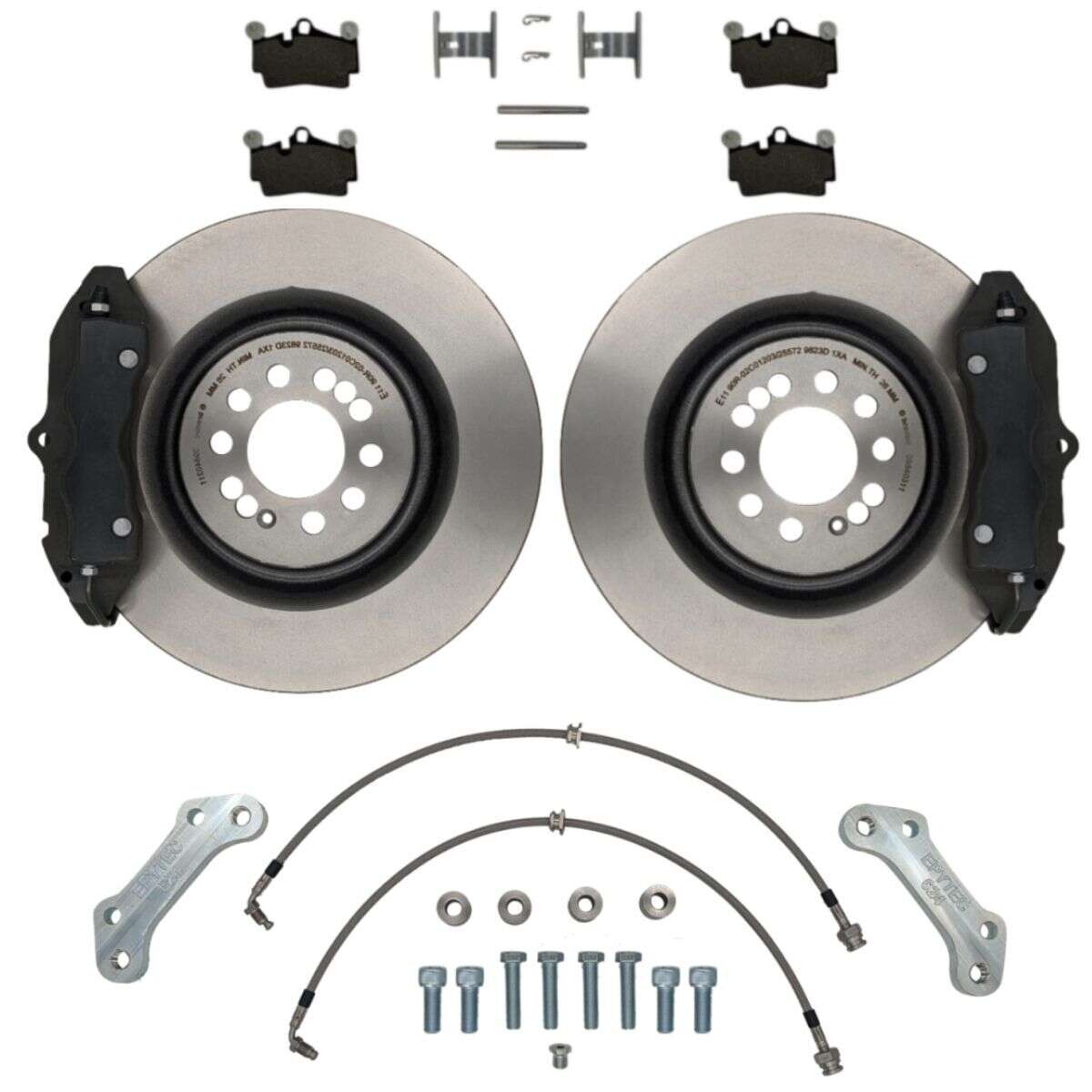 Brake system KIT Golf 2 3 Passat 35i Jetta Porsche Cayenne 4 piston brake caliper 323x28mm brake disc Cupra R - Colour brake caliper: blank without colour