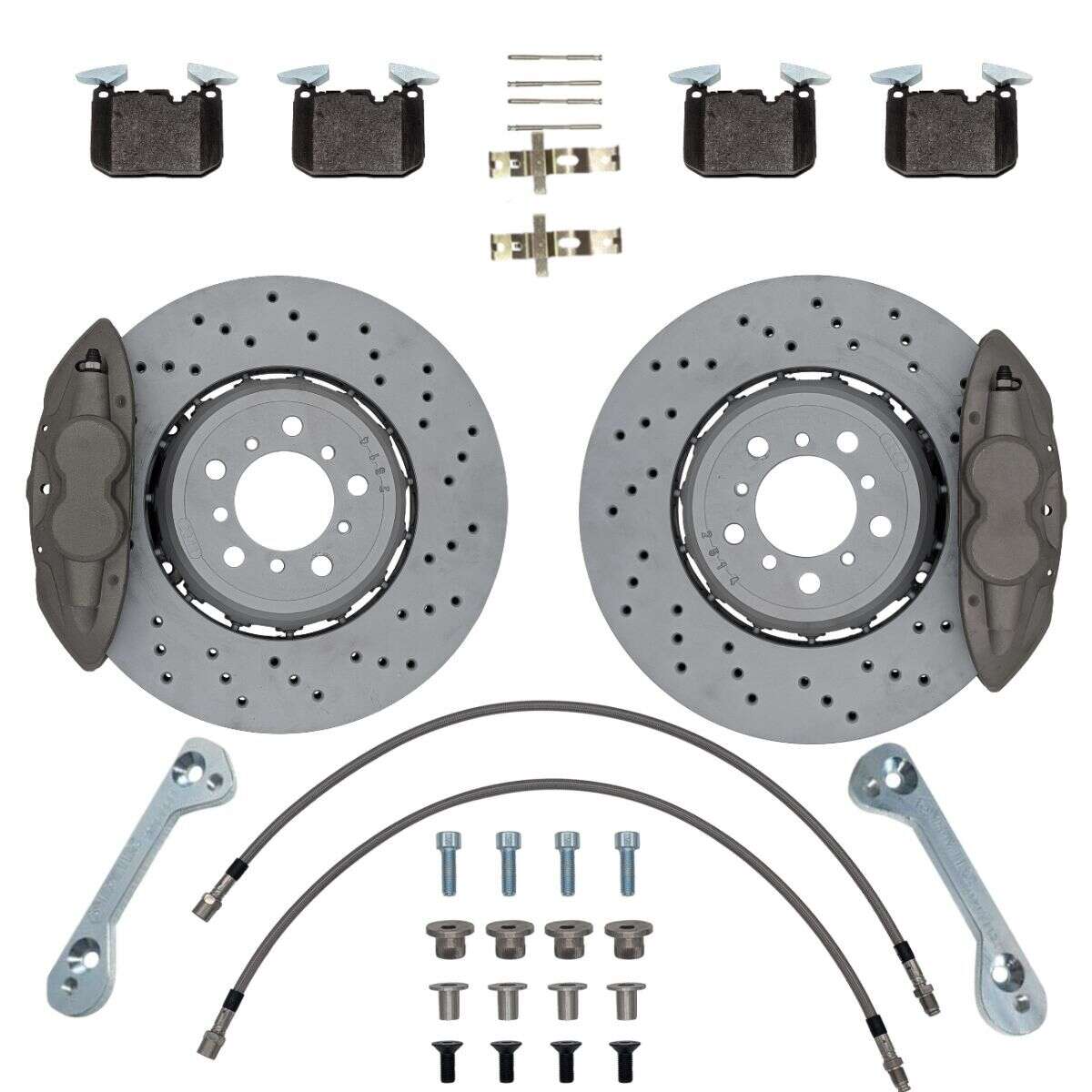 BMW 3er E92 E93 E91 M Bremssatteladapter 380x30mm Bremsscheibe BMW M2 M3 4-Kolben BMW F31 M Bremssattel - Farbe Bremssattel: Blank ohne Farbe