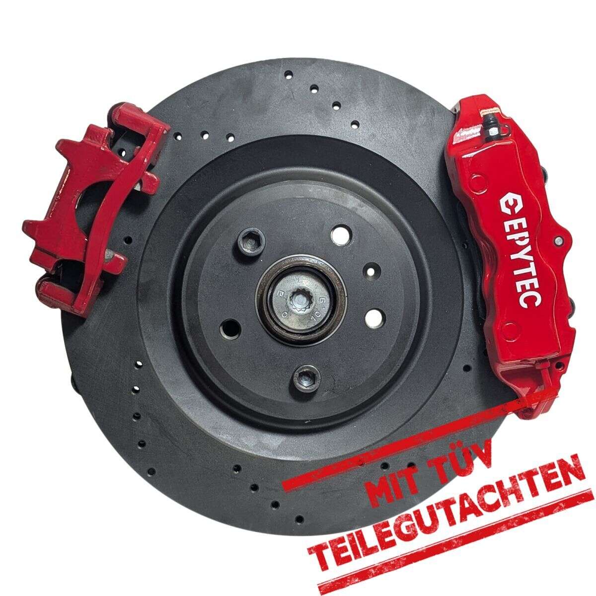 Großes Bremsanlagen KIT Hinterachse VW Golf 7 Audi A3 Porsche Cayenne 4-Kolben Sattel VW Golf 7R Handbremssattel 356x22 Bremsscheibe mit Teilegutachten
