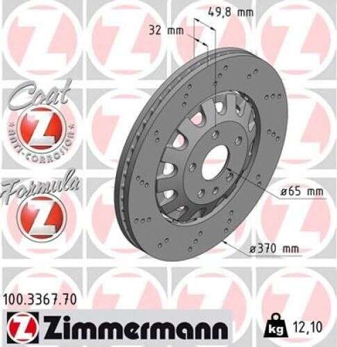 2x Bremsscheibe Zimmermann Sport 370x32 mit Lochkreis 5x100