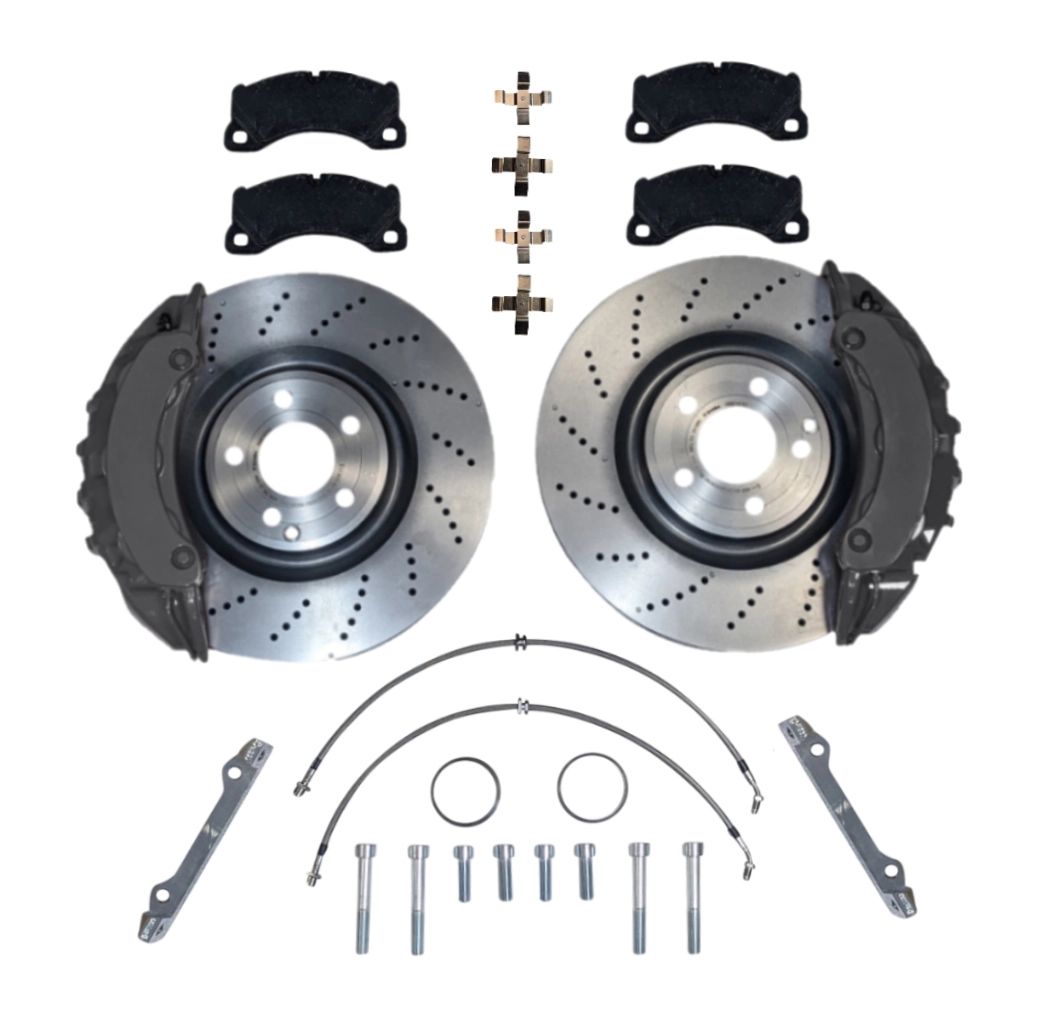 Systèmes de freinage KIT VW Golf 7 8 Seat Leon Audi A3 Cupra Leon Skoda Adaptateur d'étrier de frein 360x36 Disque de frein Mercedes Porsche Panamera 82mm Étrier de frein - Farbe Bremssattel: Blank ohne Farbe