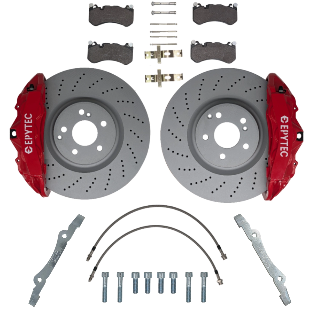 Mercedes Benz C43 C63 W205 brake caliper adapter 360x36mm brake disc Mercedes GL 6-piston W204 AMG brake caliper - Colour brake caliper: red with Epytec logo