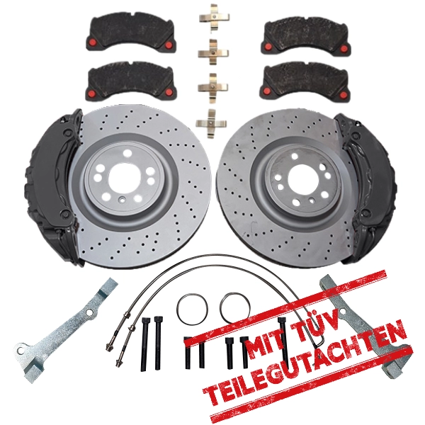Large brake system KIT VW Golf 5 6 Plus Audi A3 Jetta Seat Leon Altea Porsche Panamera brake calliper 375x36mm brake disc with parts certificate - Colour brake calliper: blank without colour