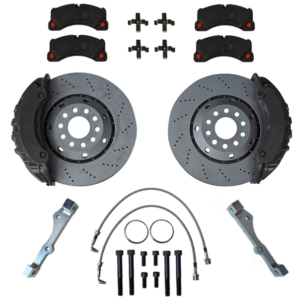 Großes Bremsanlagen KIT VW Golf 4 Polo 6r WRC Bora Audi A3 TT Audi RS4 B5 Porsche Panamera Bremssattel 360x32mm Bremsscheibe - Farbe Bremssattel: Blank ohne Farbe