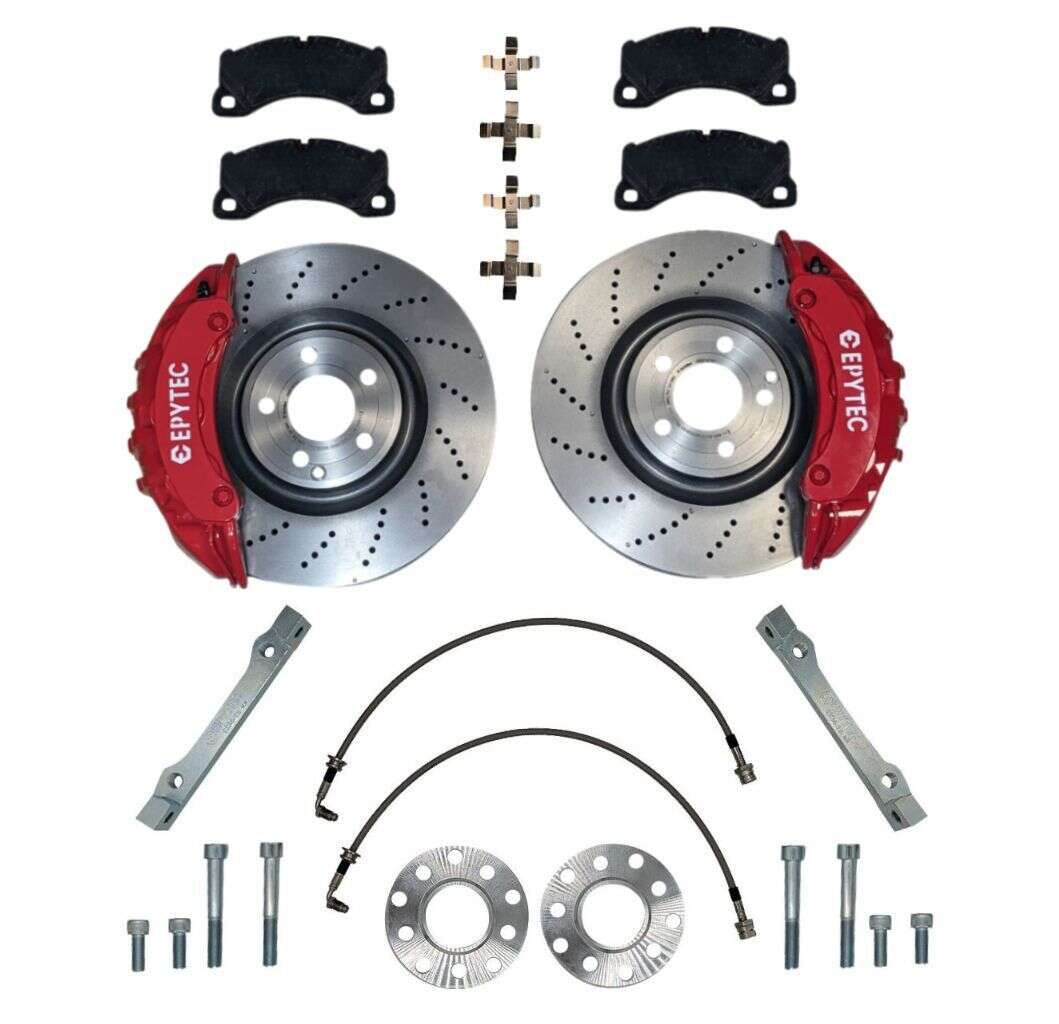 Big Brake system KIT VW Passat Audi A4 S4 B5 Audi A6 Skoda 360x36mm brake disk Mercedes Porsche Panamera 6-piston brake caliper - Farbe Bremssattel: Rot mit Epytec Logo