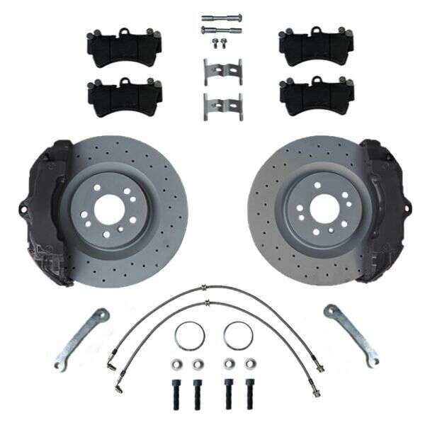Systèmes de freinage KIT VW Golf 5 6 GTI Audi A3 TT S3 8P Cayenne ZR18 étrier de frein 350x32mm disque de frein - Farbe Bremssattel: Blank ohne Farbe